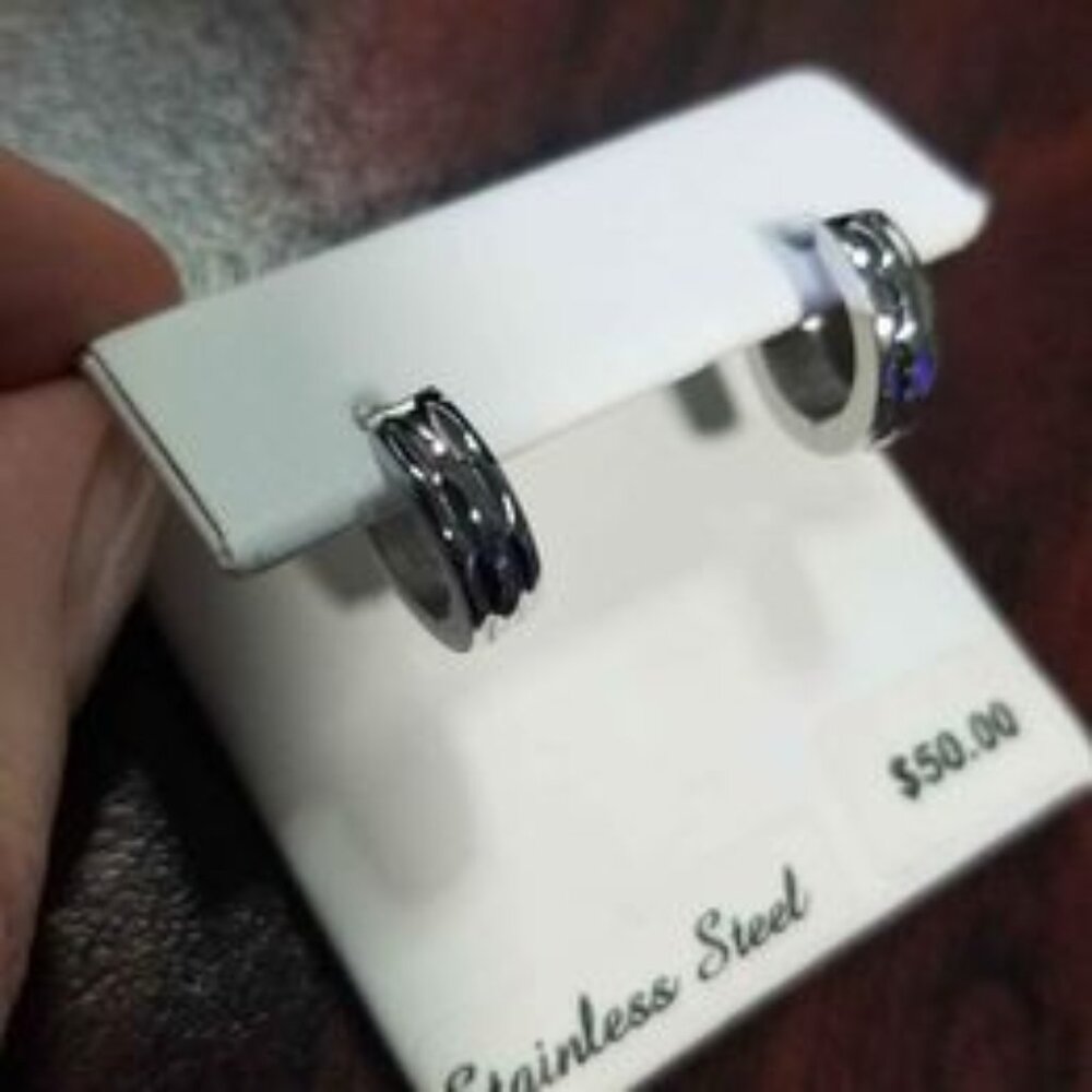Stainless steel hope earrings